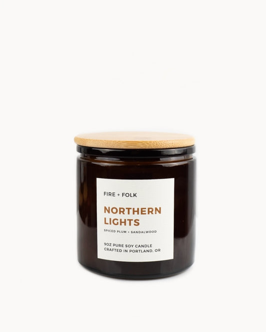 Northern Lights 9oz Wood Wick Soy Candle by FIRE + FOLK