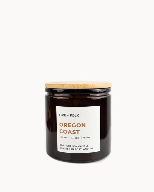 Oregon Coast 9oz Wood Wick Soy Candle by FIRE + FOLK