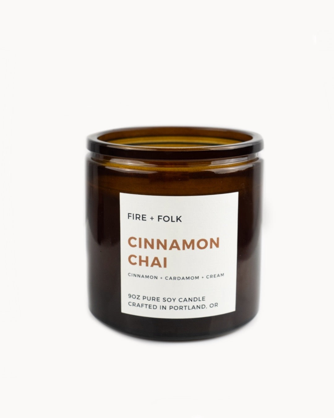 Cinnamon Chai 9oz Wood Wick Soy Candle by FIRE + FOLK