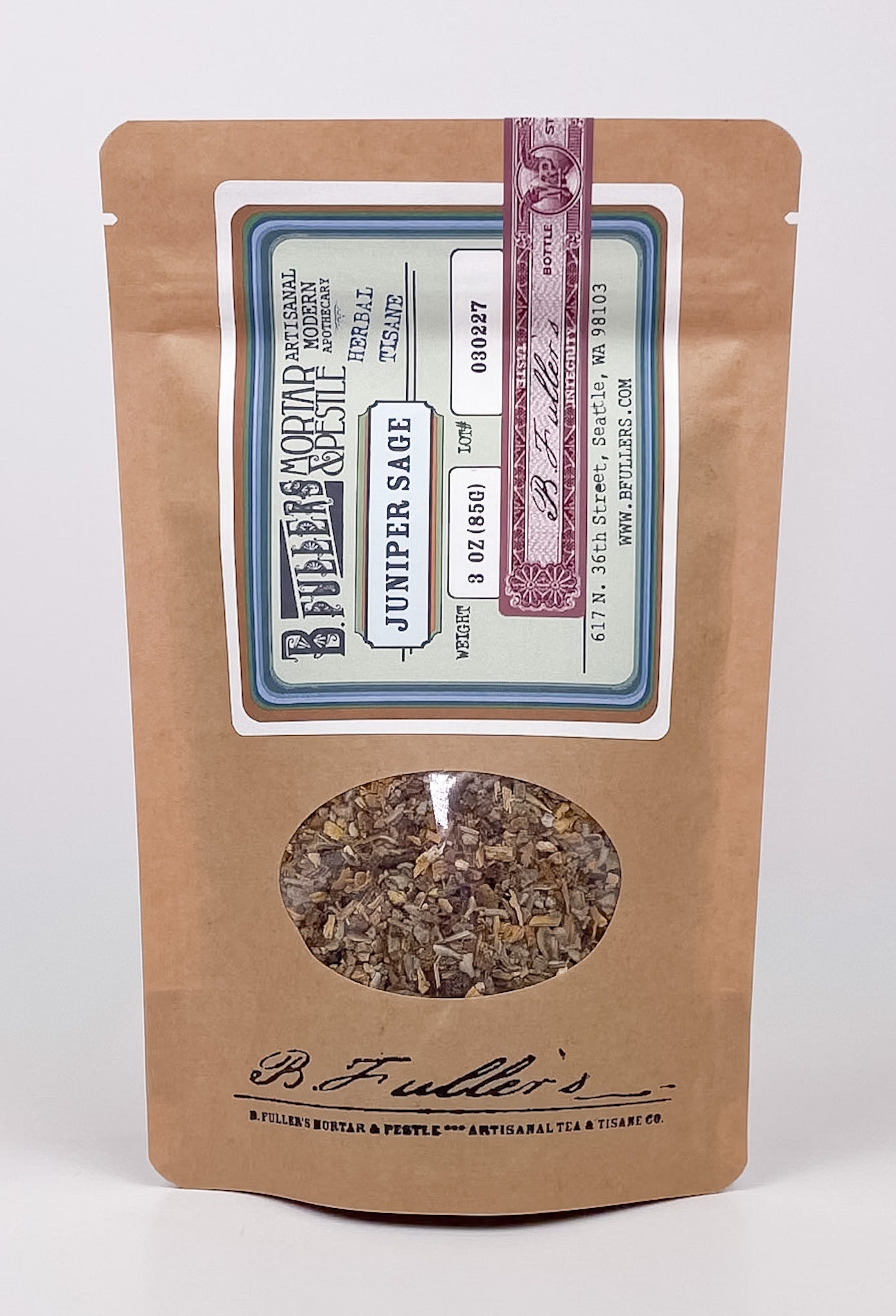 Juniper Sage Tisane 3oz. Loose Leaf Bag by B. Fuller's Mortar & Pestle