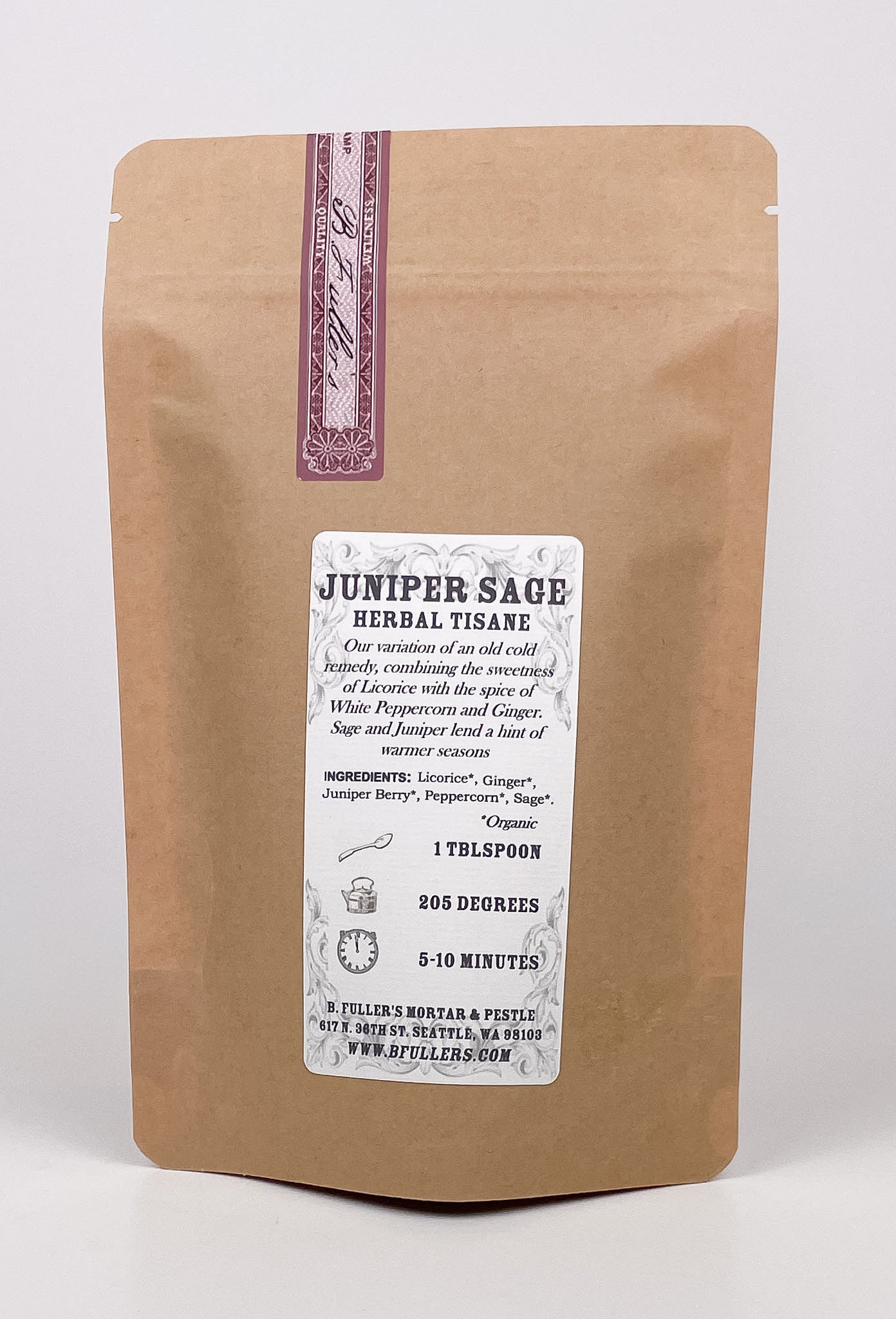 Juniper Sage Tisane 3oz. Loose Leaf Bag by B. Fuller's Mortar & Pestle