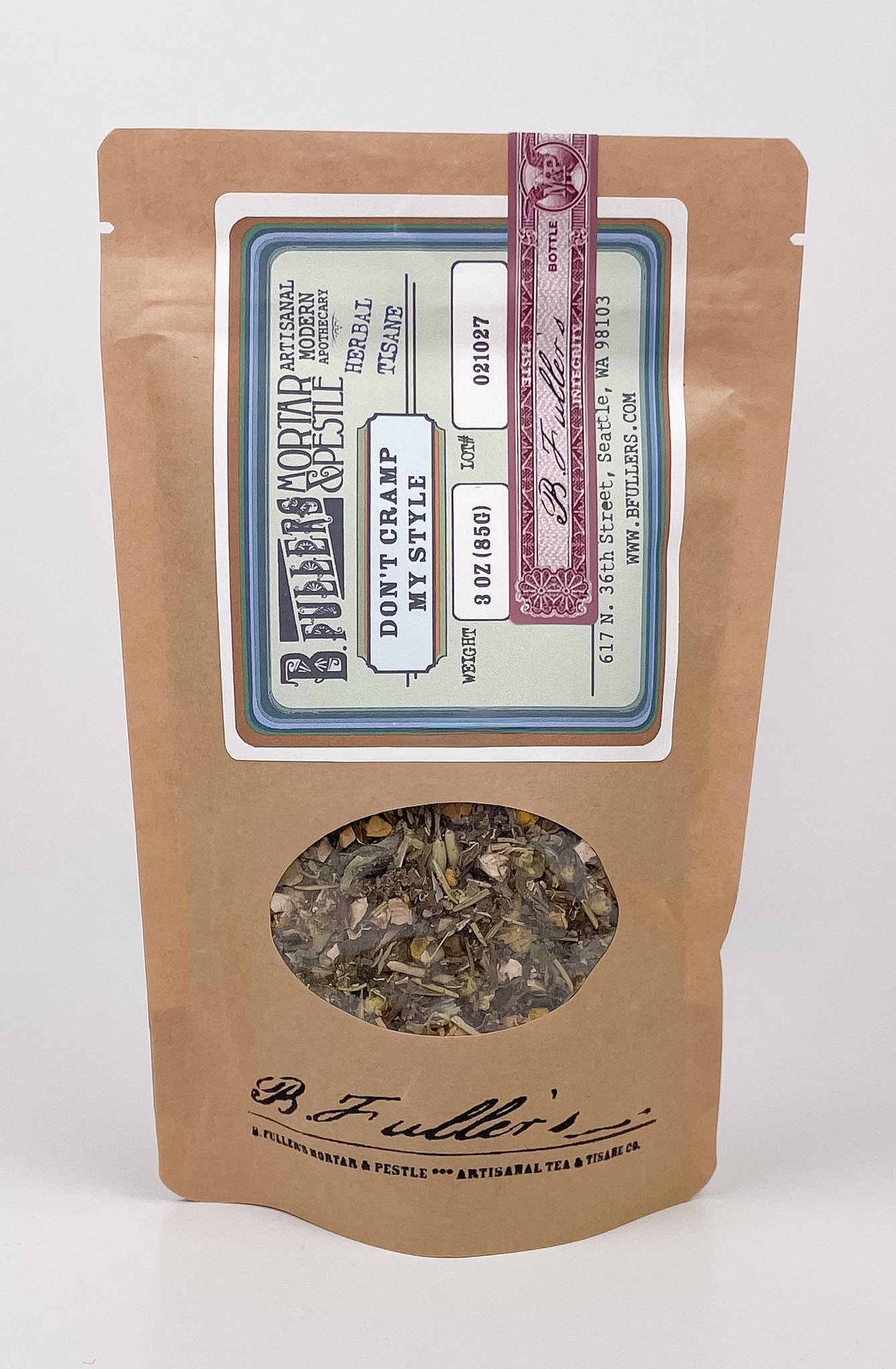 Don't Cramp My Style Tisane 3oz. Loose Leaf Bag by B. Fuller's Mortar & Pestle