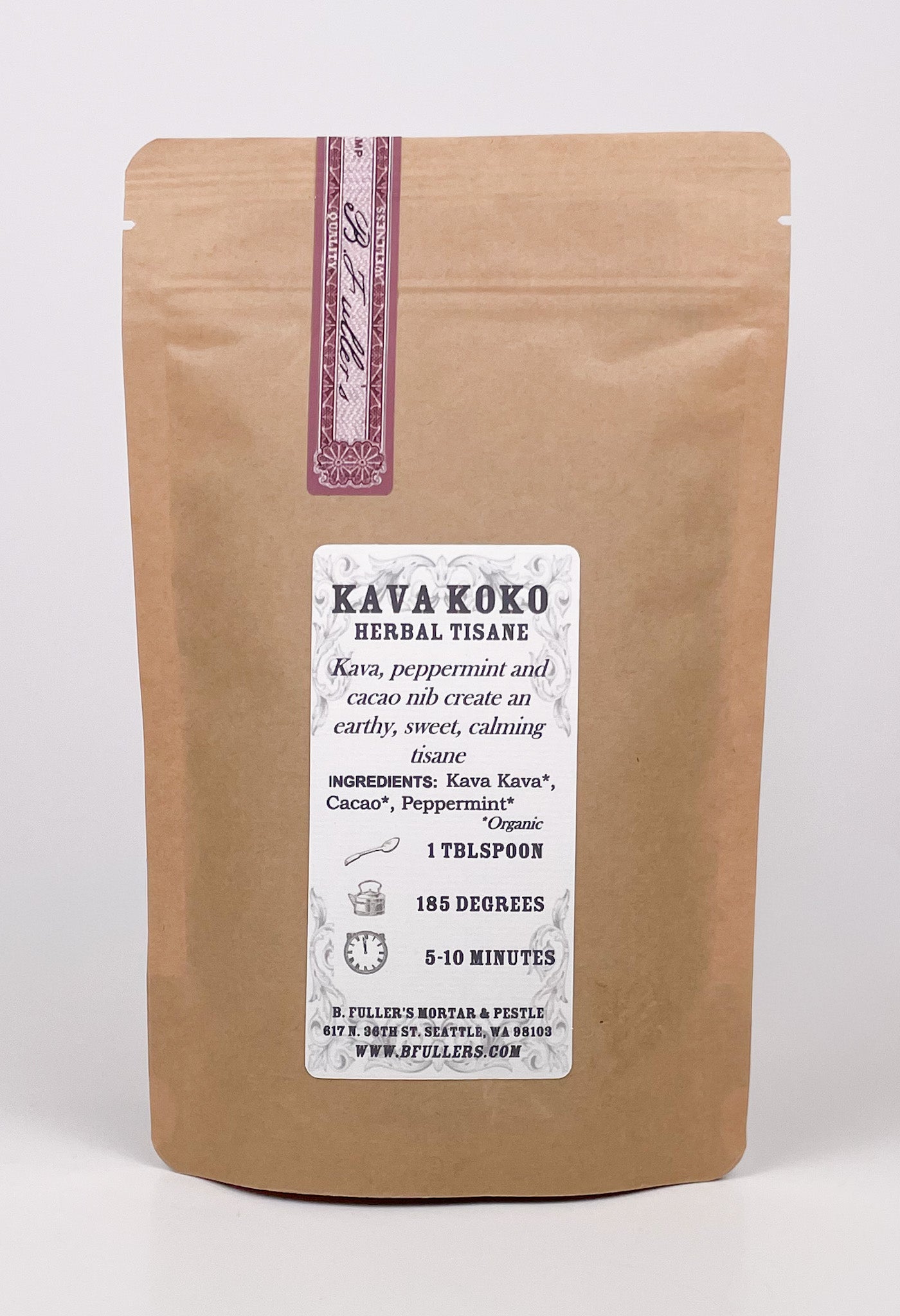 Kava Koko Tisane 3oz. Loose Leaf Bag by B. Fuller's Mortar & Pestle