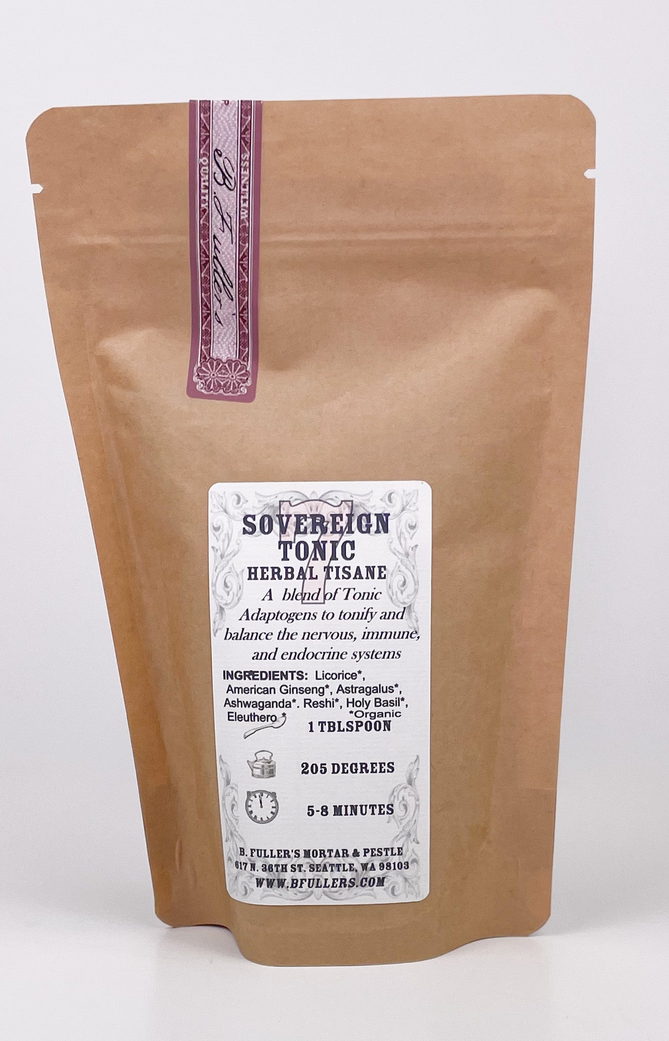 Sovereign Seven Tonic 3oz. Loose Leaf Bag by B. Fuller's Mortar & Pestle