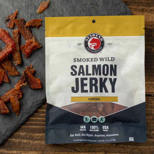 Peppered Smoked King Salmon Jerky by SeaBear