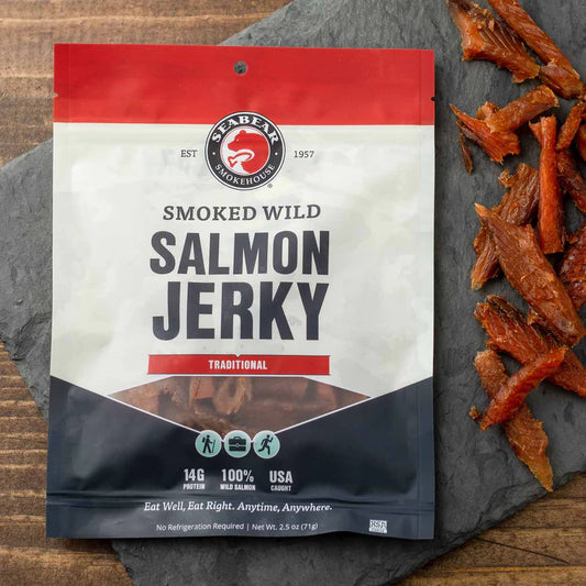 Traditional Smoked King Salmon Jerky by SeaBear
