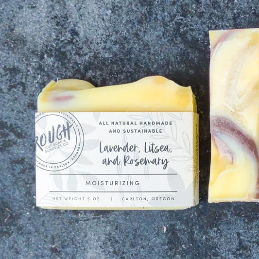Lavender, Litsea & Rosemary Soap Bar by Rough Cut Soap & Sundries