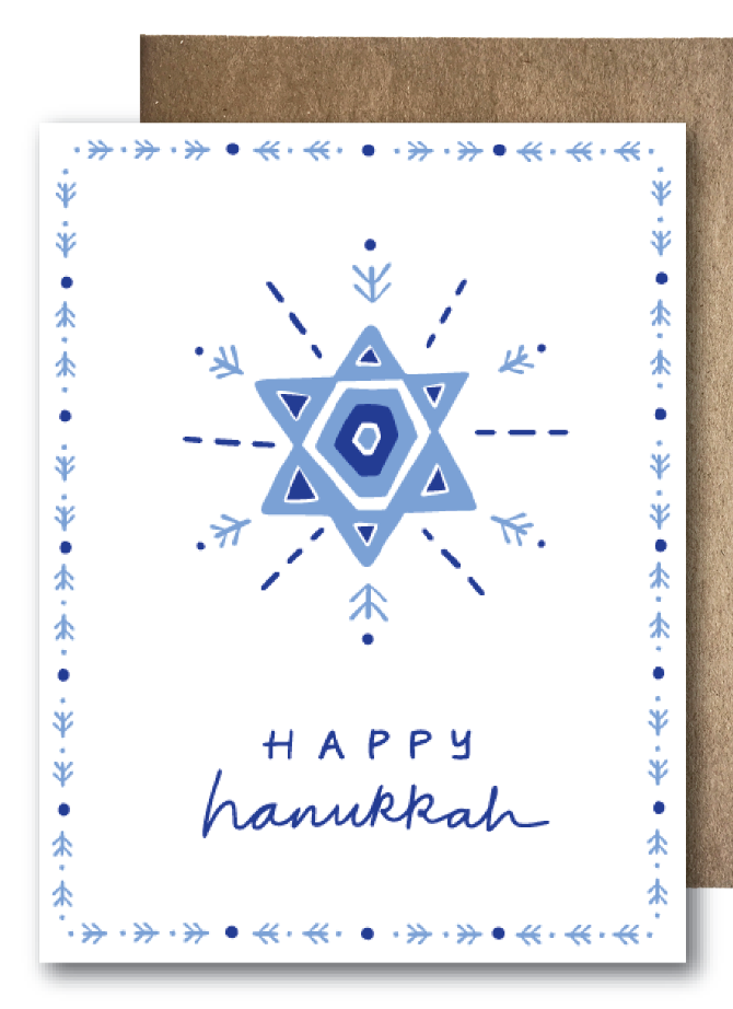 Happy Hanukkah Snowflake Card by Maija Rebecca