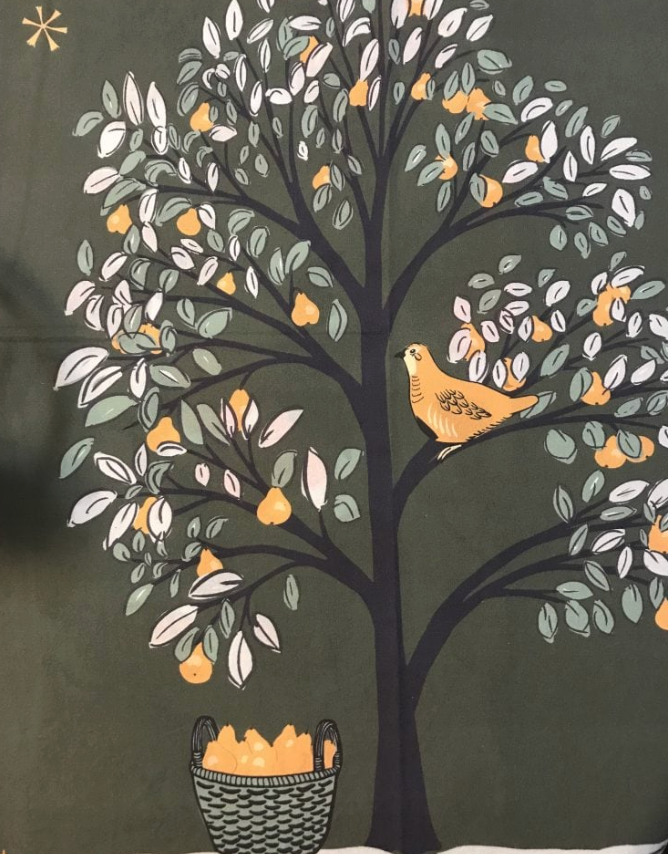 Yuletide Pears Tea Towel by Greenstitch