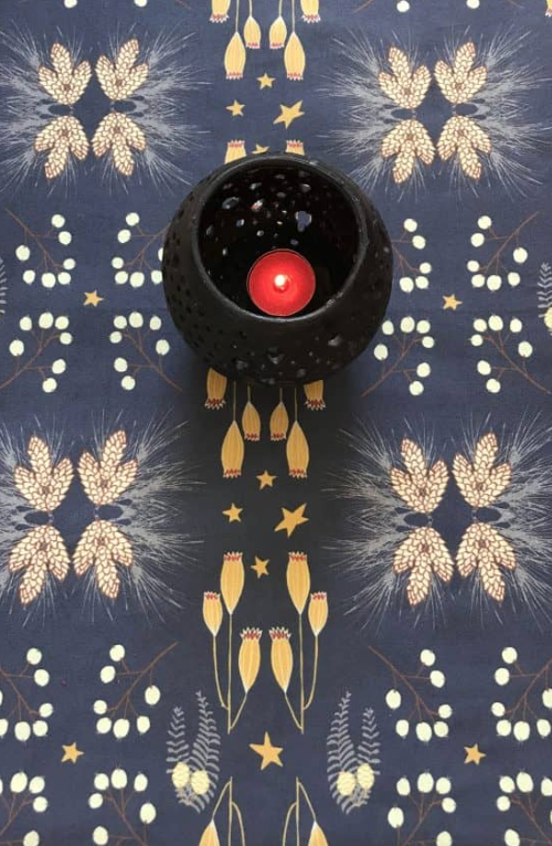 Starlit Cones (fall) Tea Towel by Greenstitch