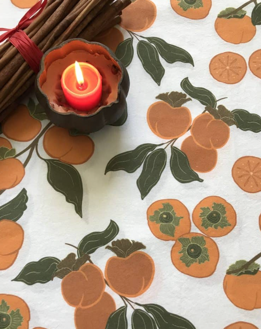 Persimmon Harvest (fall) Tea Towel by Greenstitch