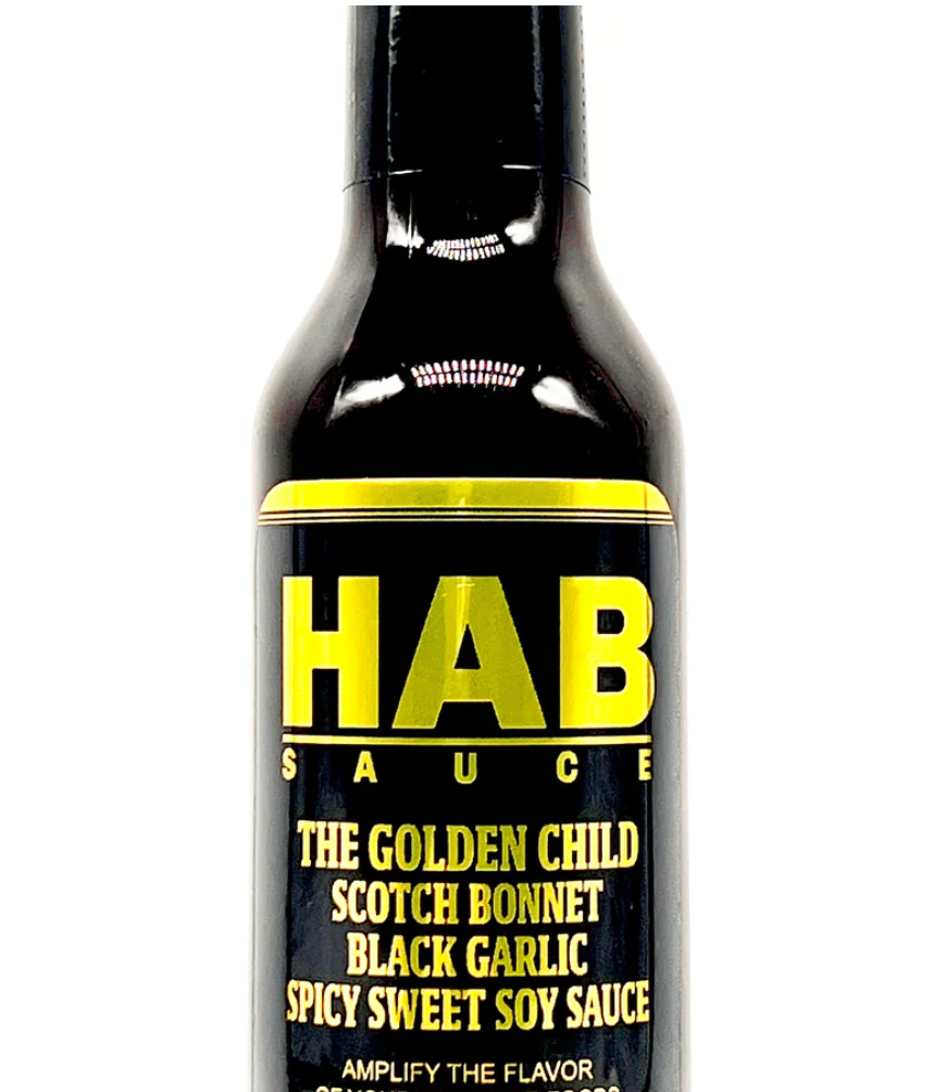 5oz The Golden Child Scotch Bonnet Black Garlic Spicy Sweet Soy Sauce by HAB Sauce