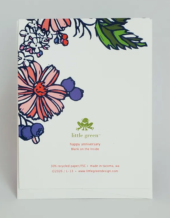 Happy Anniversary Floral Card by Little Green