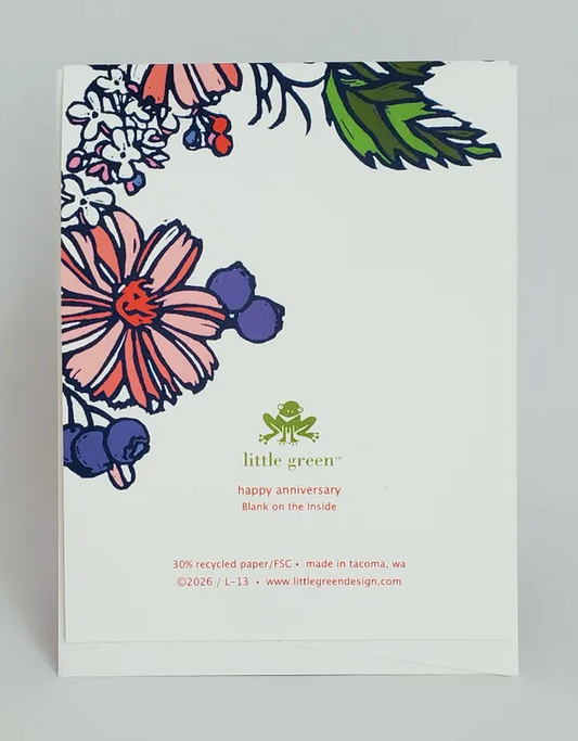 Happy Anniversary Floral Card by Little Green