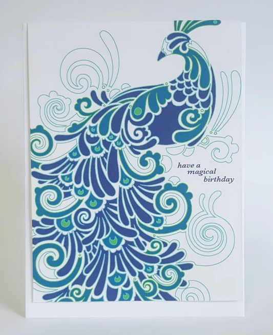 Magical Birthday Peacock Greeting Card by Little Green