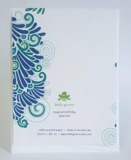 Magical Birthday Peacock Greeting Card by Little Green