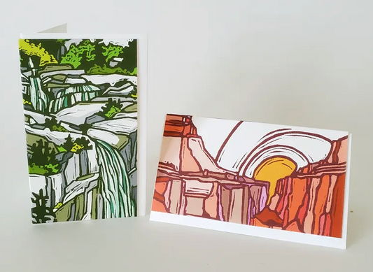 Mountain Waterfall/Canyon Mini Notes (8) Set by Little Green