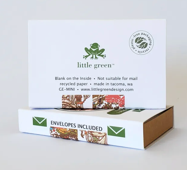 Mushroom Tree/Red Mushrooms Mini Notes (8) Set by Little Green
