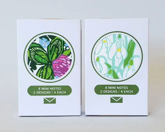 Snowdrops/Purple Clover Mini Notes (8) Set by Little Green