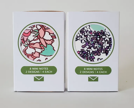 Cherry Blossom/Lilacs Mini Notes (8) Set by Little Green