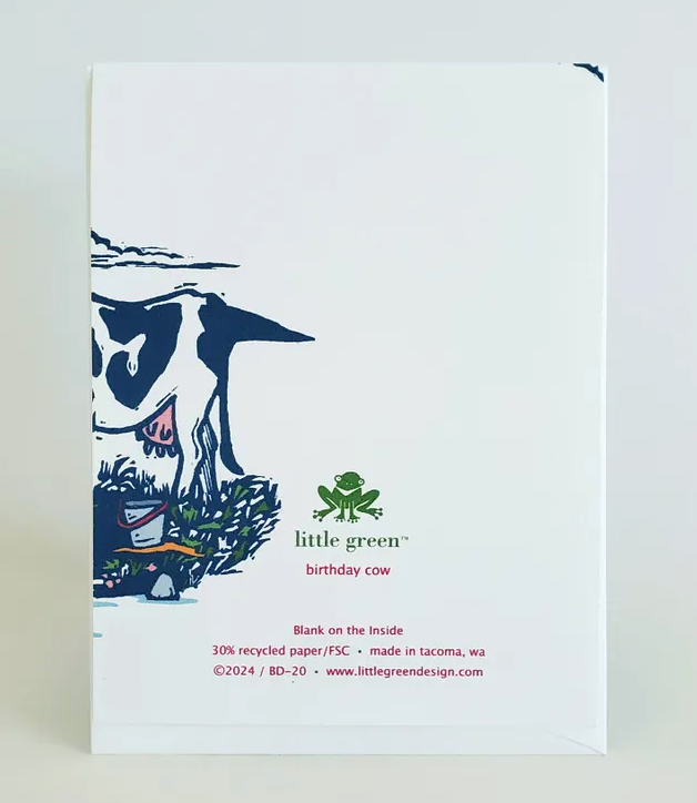 Cow Birthday Card by Little Green