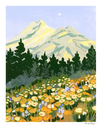 Mt. Hood Campsite 8"x10" Print by Mandy Arroyo