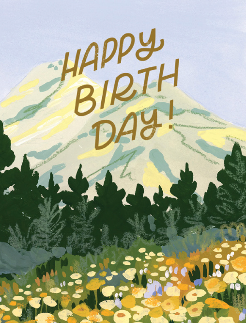 Mt. Hood Birthday Card by Mandy Arroyo