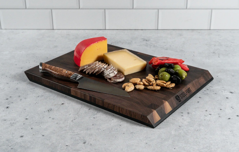 13"x9" End Grain Walnut 2-in-1 SteelCore Cutting Board by STEELPORT