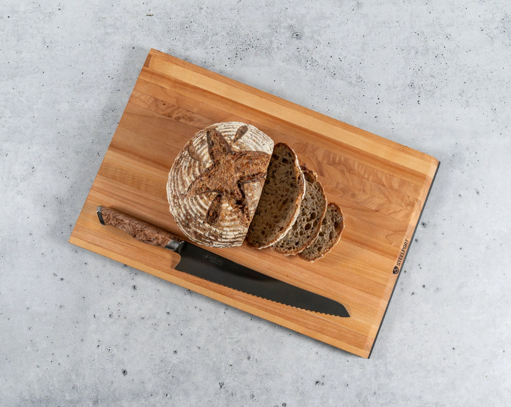 12"x18" Edge Grain Maple 2-in-1 SteelCore Cutting Board by STEELPORT