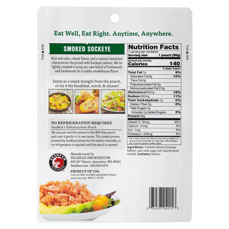 RTE Smoked Sockeye Salmon Pouch by SeaBear
