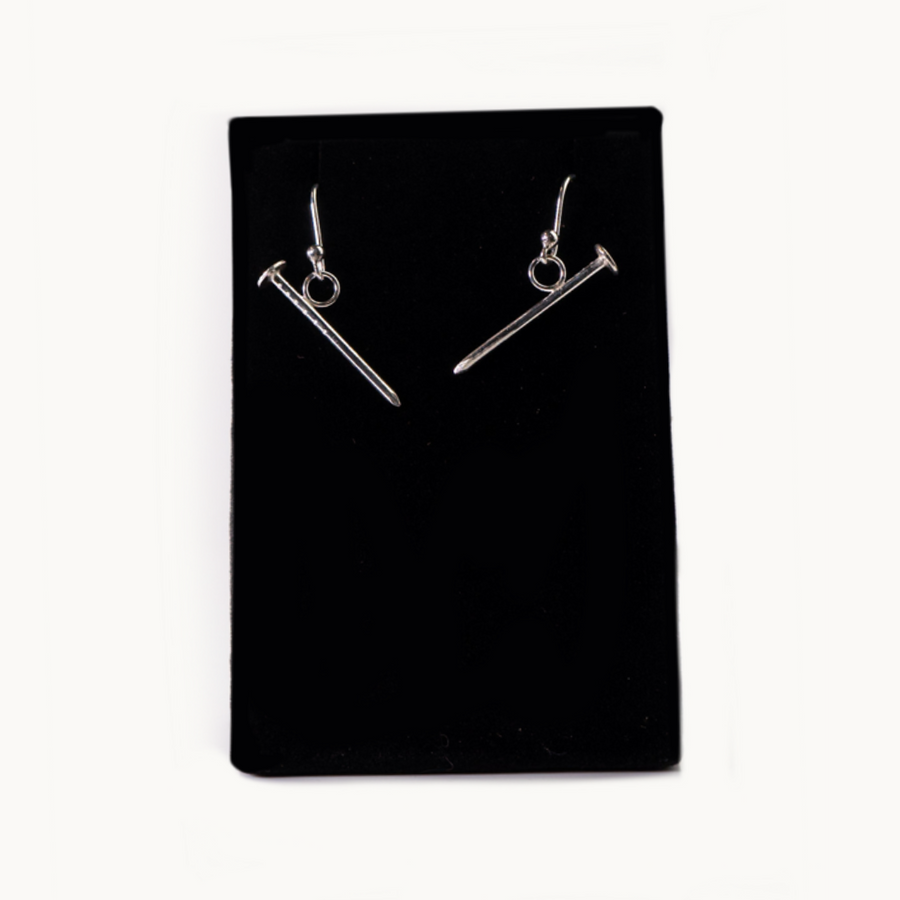 Nail Earrings w/1x.25"hooks, SS by Silver Wear PDX