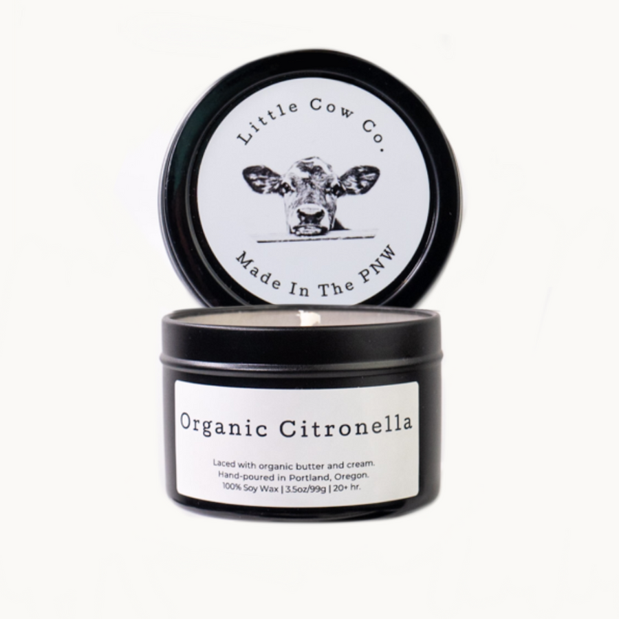 Citronella 3.5oz Travel Tin Candle by Little Cow Co.