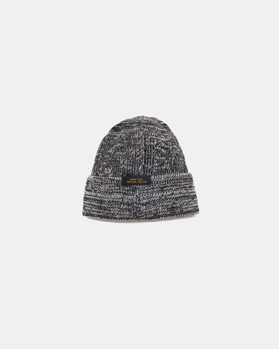 Wool Knit Watch Cap - Black/Natural by Dehen 1920