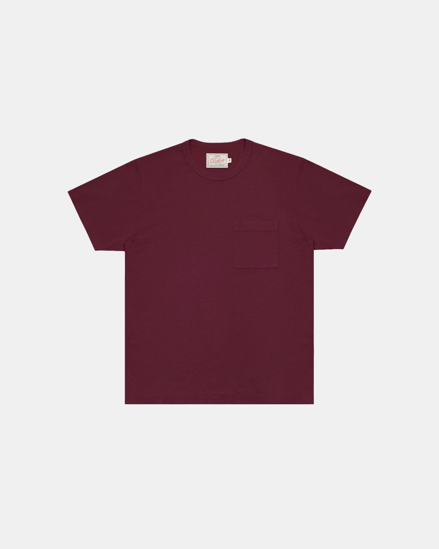 Single Pocket Tee - Burgundy by Dehen 1920