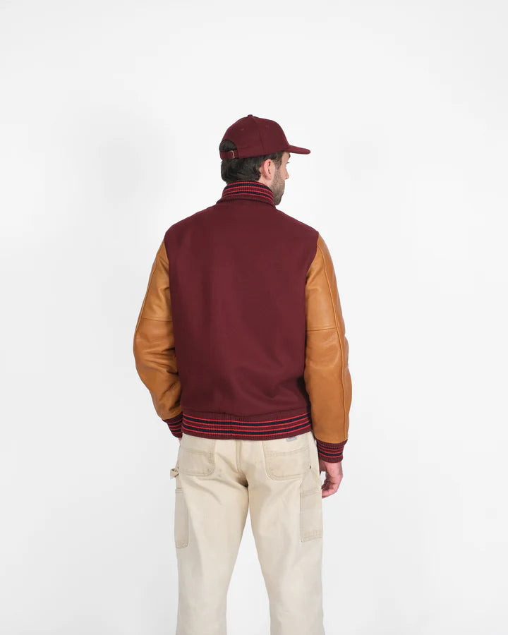 Varsity Jacket - Burgundy/Navy & Scarlet/Rust by Dehen 1920