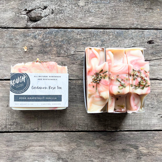 Cardamom Rose Tea Soap by Rough Cut Soap & Sundries