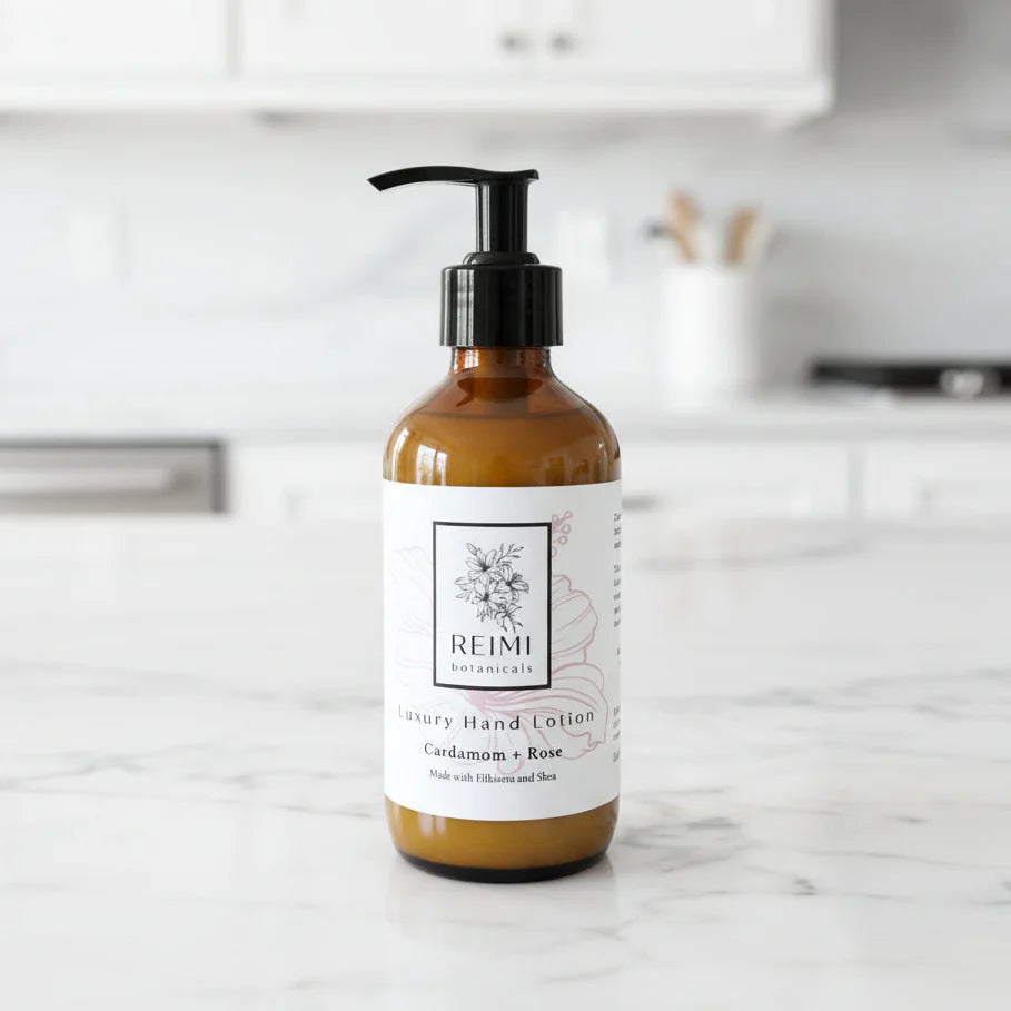 Cardamom + Rose Hand Lotion by Reimi Botanicals