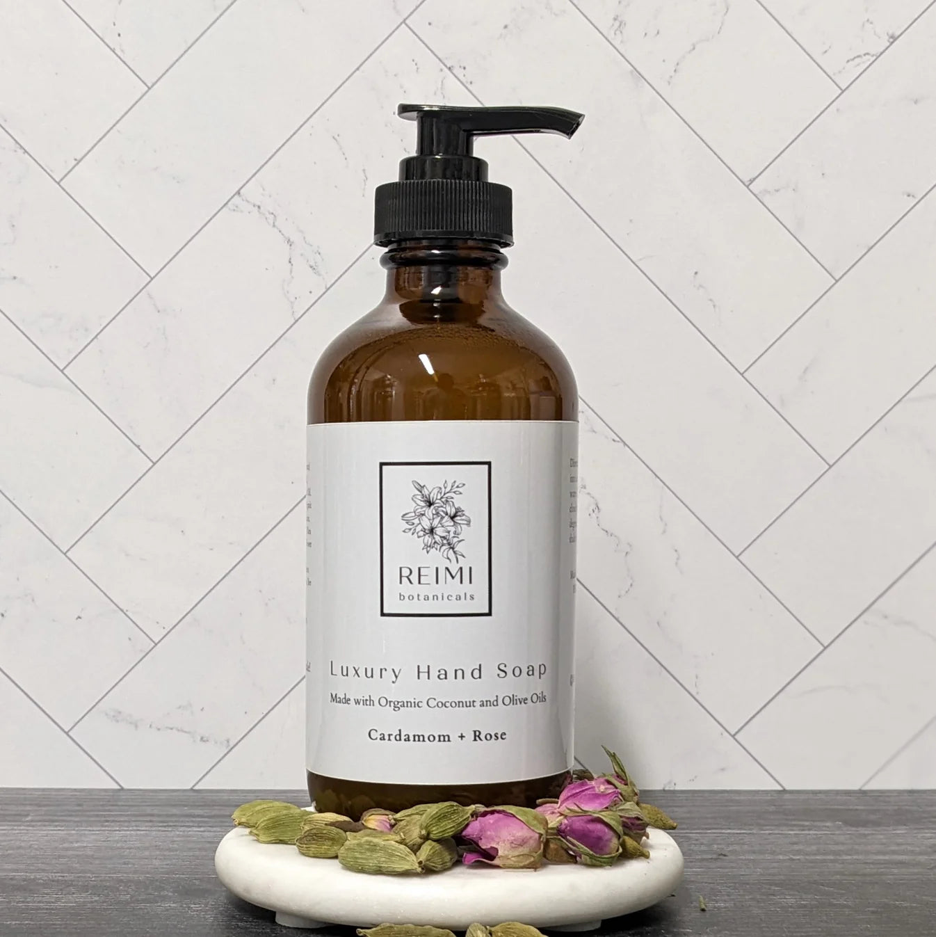 Cardamom + Rose Liquid Castile Soap by Reimi Botanicals