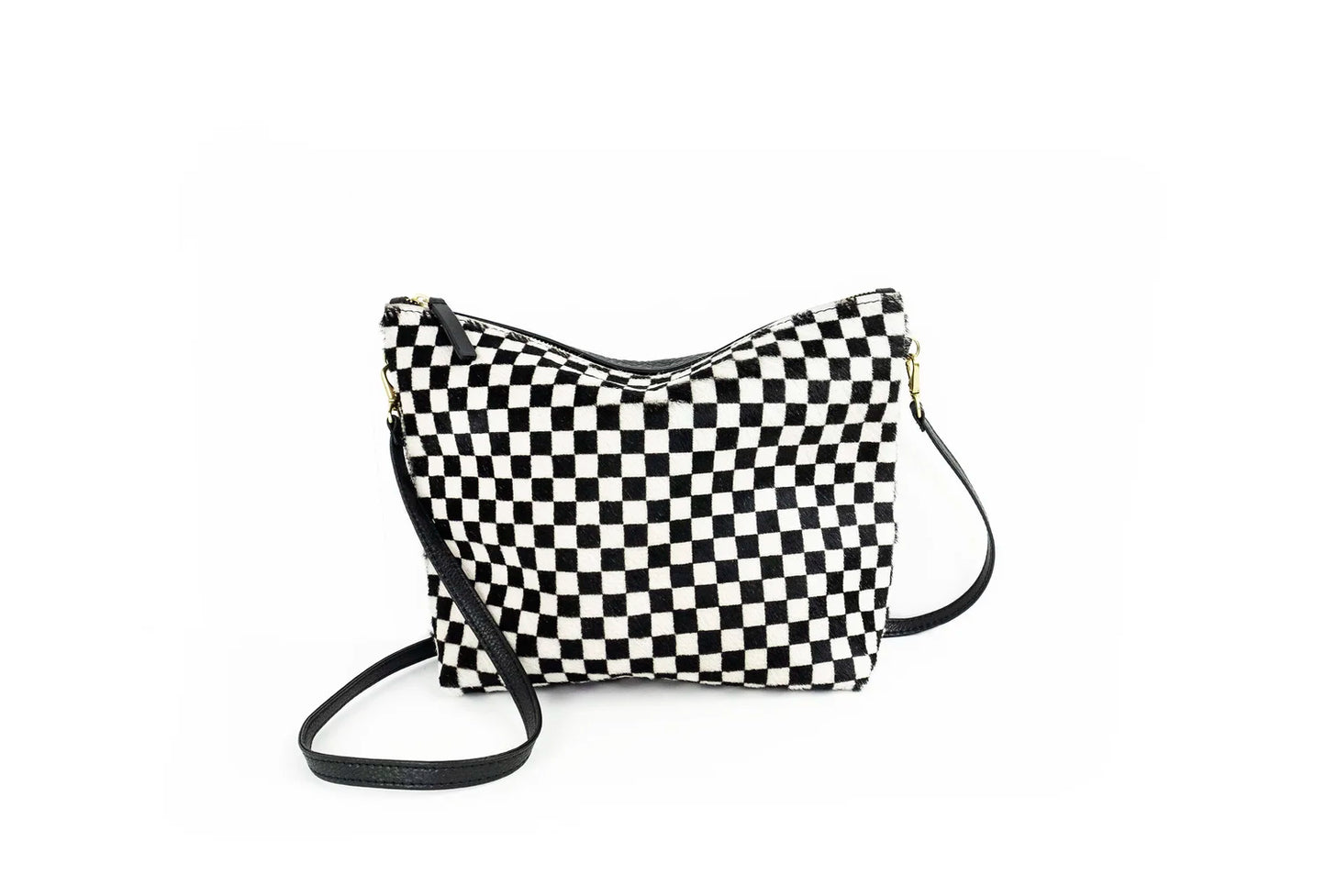 Checkered Cowhide Mini Hobo by Primecut