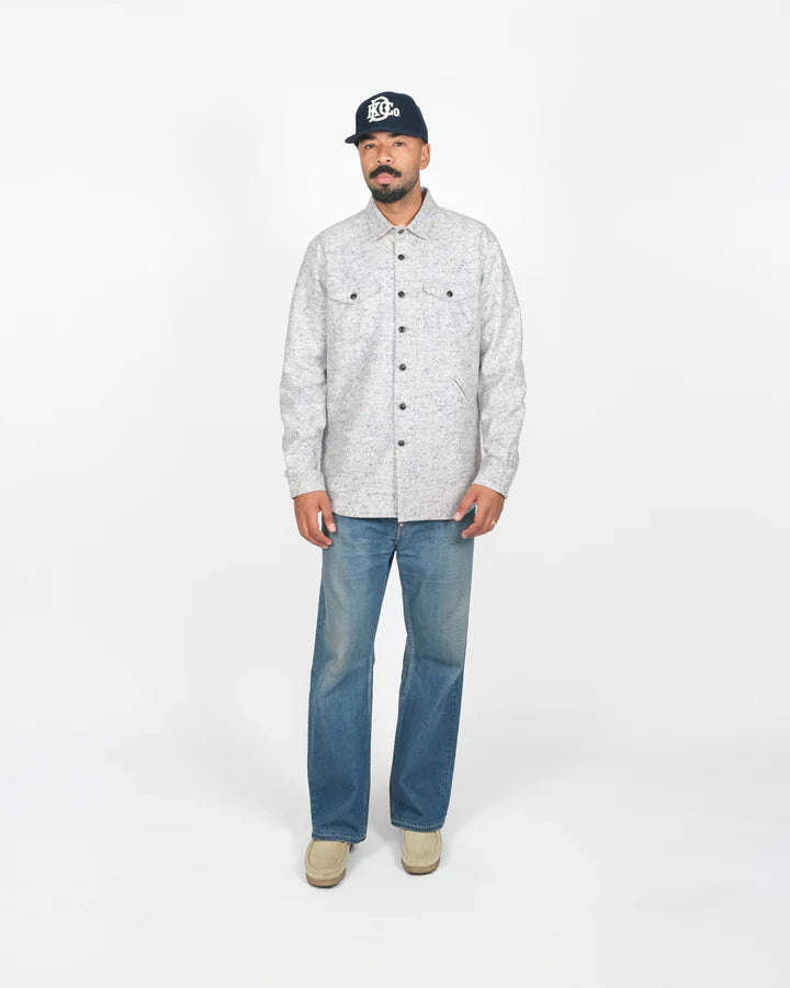 Crissman Overshirt - Natural & Navy Heather by Dehen 1920