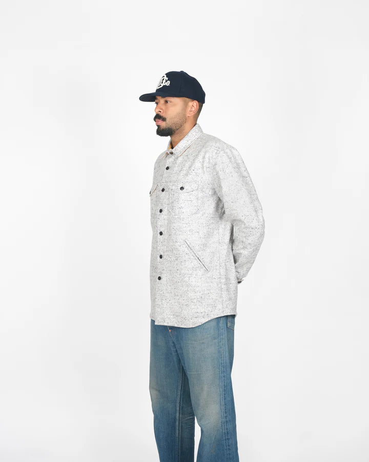 Crissman Overshirt - Natural & Navy Heather by Dehen 1920