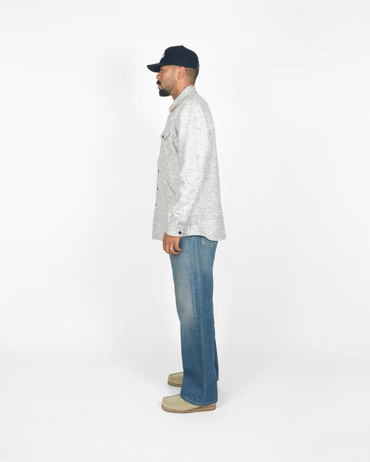 Crissman Overshirt - Natural & Navy Heather by Dehen 1920