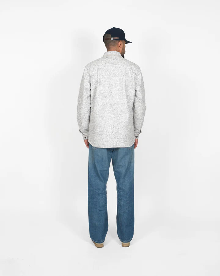 Crissman Overshirt - Natural & Navy Heather by Dehen 1920