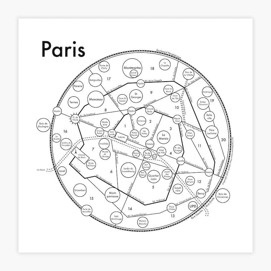 Paris Map by Archie's Press