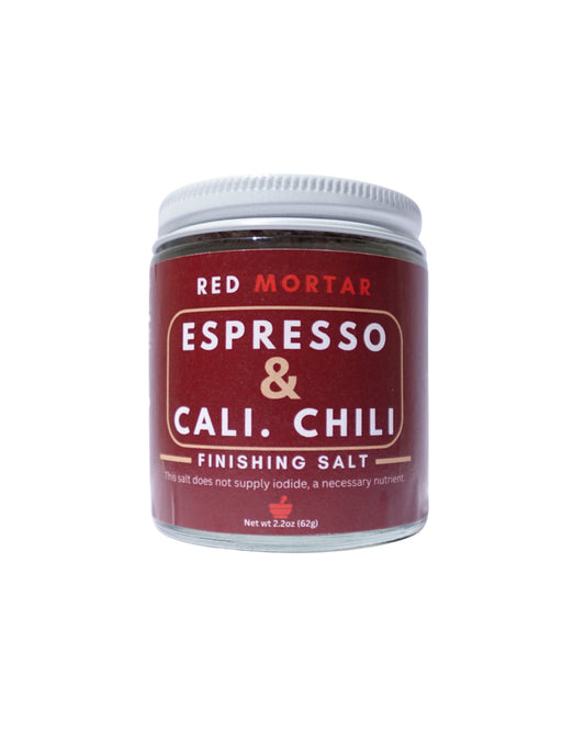 Espresso & California Chili Finishing Salt by Red Mortar