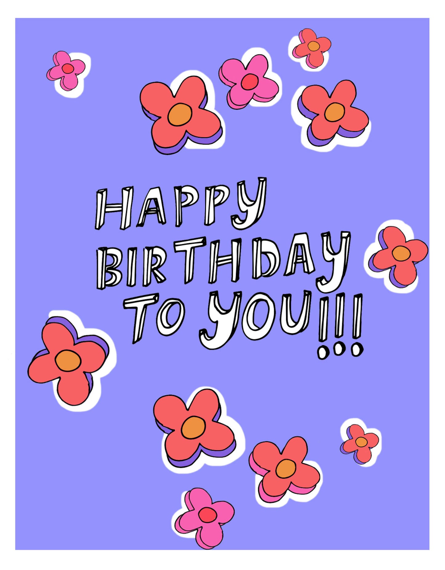 Flower Power Happy Birthday Card by ARTjaden