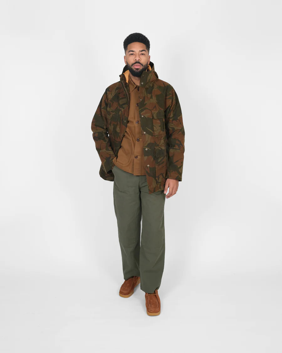 Raincoat - Ginger Camo Dry Wax Cotton by Dehen 1920