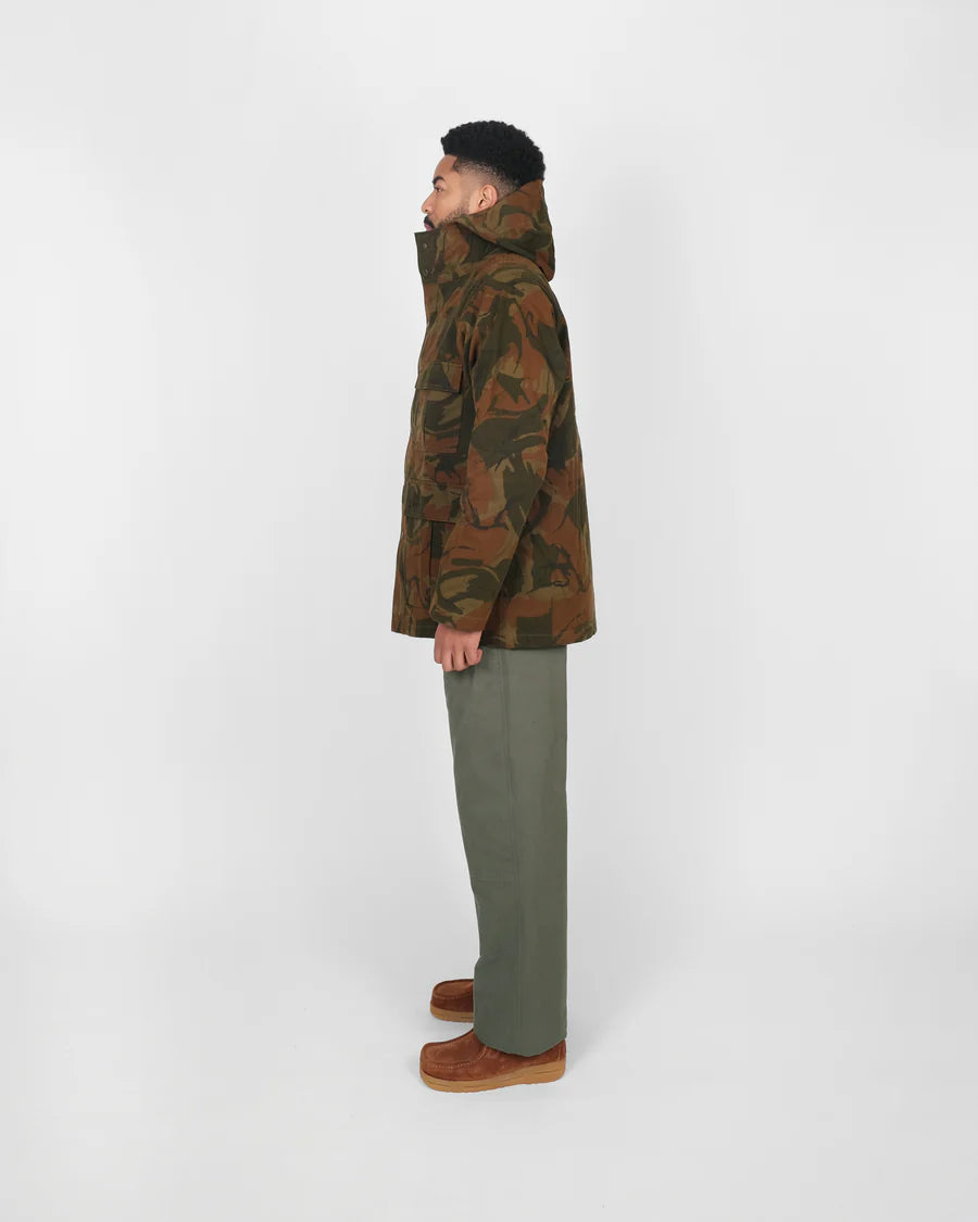 Raincoat - Ginger Camo Dry Wax Cotton by Dehen 1920