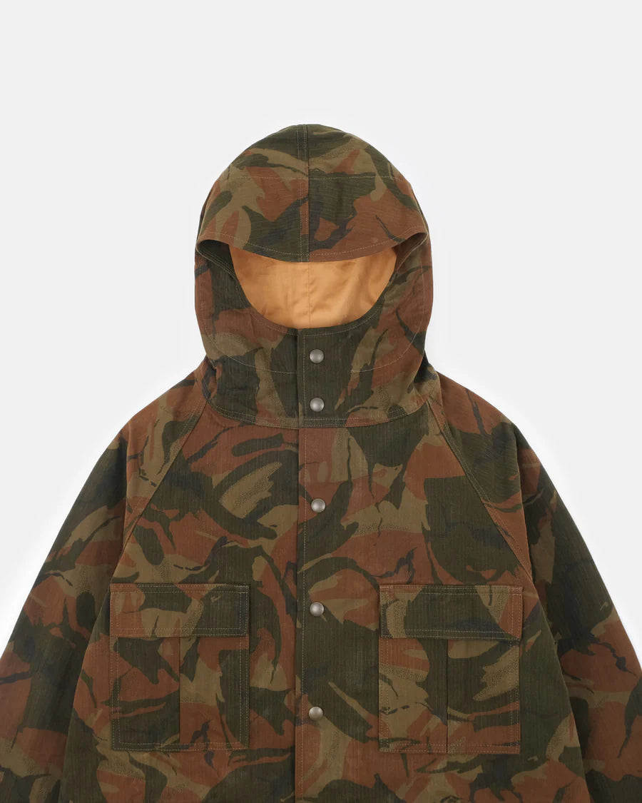 Raincoat - Ginger Camo Dry Wax Cotton by Dehen 1920