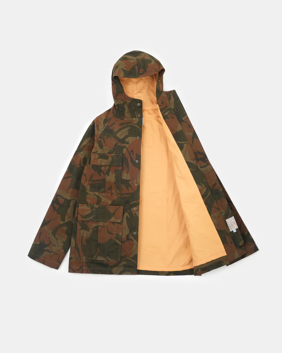Raincoat - Ginger Camo Dry Wax Cotton by Dehen 1920